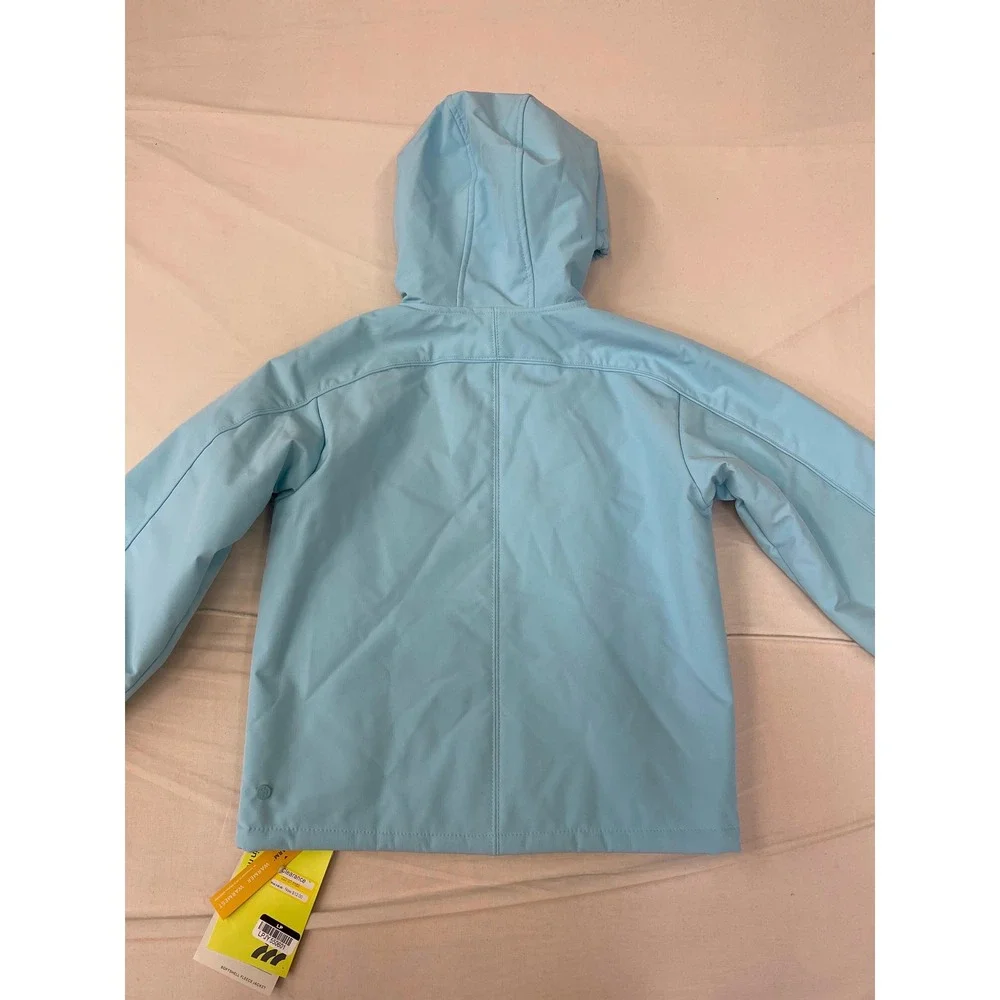 All in Motion Girls' Light Blue Softshell Fleece Hooded Jacket Size L 10/12 NWT